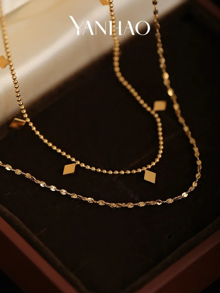 Choker Titanium Steel Female Double-deck Necklace