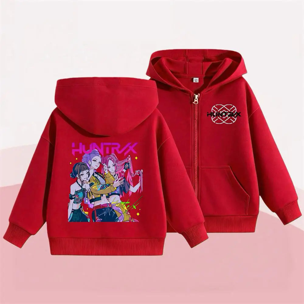 KPop Demon Hunters Hoodies Popular Clothes Long Sleeve Hooded Tops Outerwear New Design Loose Casual Fashion Sweatshirts Coats