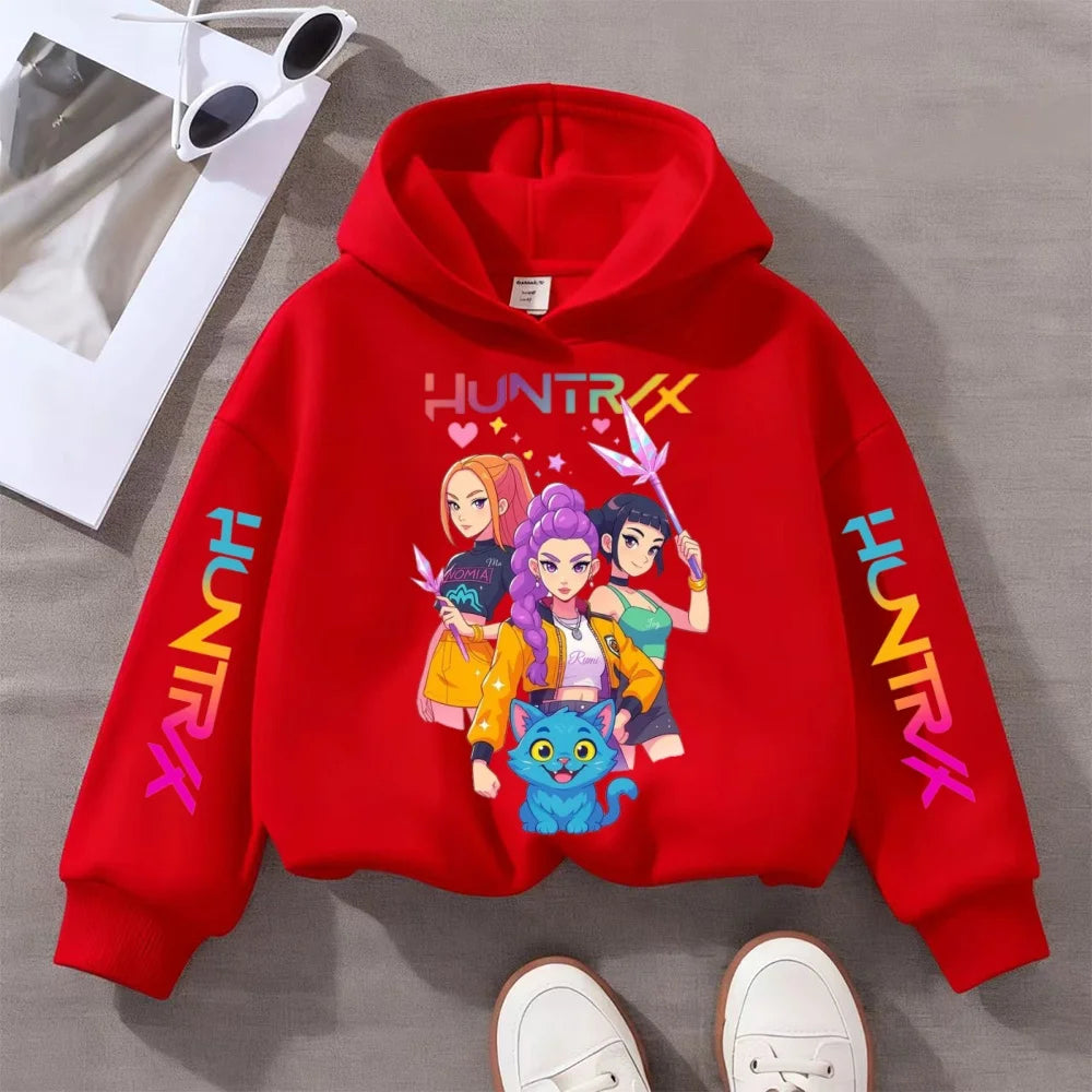 2025 Fall and Winter New Cute Fashion Hoodie KPOP Demon Hunters Children's Sweatshirt Girls' Clothes Girls' Sweatshirt