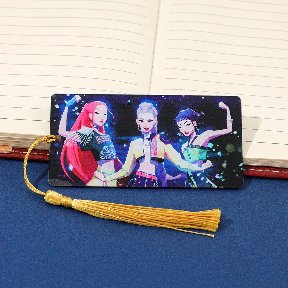 Kpop Demon Hunters Huntrix Cartoon Bookmarks Anime Cute Stationery for Kpop Fans & Book Lovers, School Supplies Page Markers