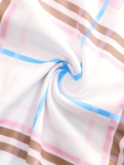 [4pcs Comfy Plaid Lounge Bottoms] 4pcs Plaid Print Lounge Bottoms, Casual & Comfy Elastic Waist Shorts, Women's Sleepwear & Loungewear