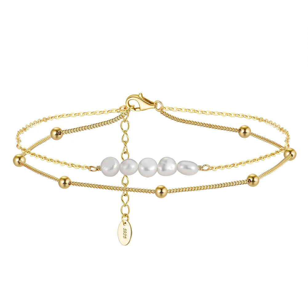 SA-11 Ankle Bracelets for Women, 14k Gold Plated Waterproof Cuban Figaro Link Chain Gold Anklets Jewelry Gift Adjustable Size