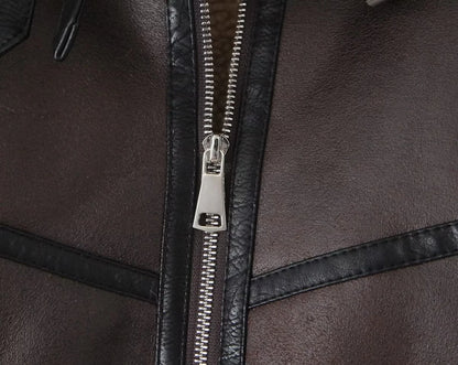 Motorcycle Double-sided Fleece With Belt Short Long-sleeved Jacket