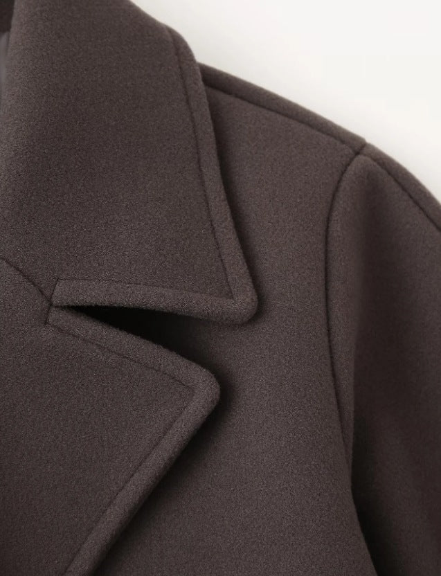 Long Sleeves Short Blazer Jacket Elegant Solid Warm Loose Outwear