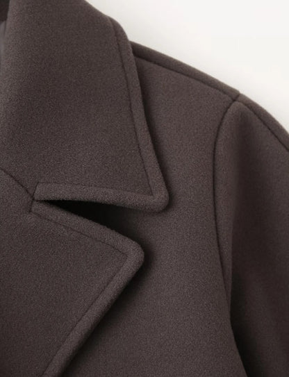 Long Sleeves Short Blazer Jacket Elegant Solid Warm Loose Outwear