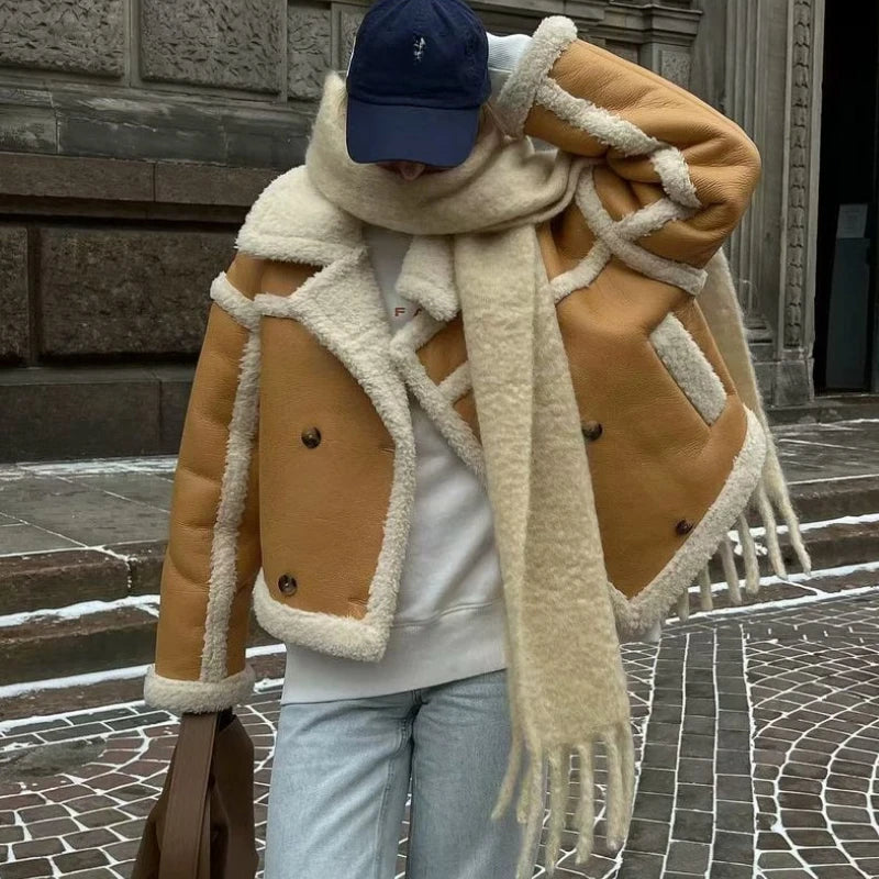 Lamb Fur Plush Jacket High Street Outwear