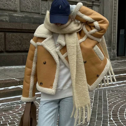 Lamb Fur Plush Jacket High Street Outwear