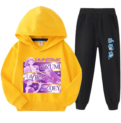 kpop demon hunters Kids sets For Fantasy Lovers: Kids Hunter Witch Squad Full Sleeve Hoodie Set