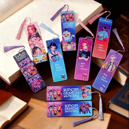 Kpop Demon Hunters Huntrix Cartoon Bookmarks  Anime Cute Stationery for Kpop Fans & Book Lovers, School Supplies Page Markers