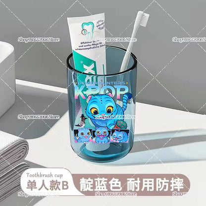 Anime K-pop Demon Hunters Print Bathroom Tumblers Shower Room Products Rumi Mira Zoey Household Merchandises Travel Accessories