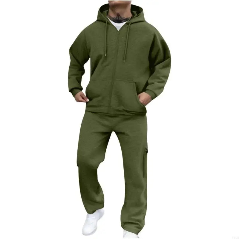 Men's Tracksuit 2 Piece Hoodie and Sweatpants Set Sweatsuits Casual Full Zip Athletic Track Suit Sets