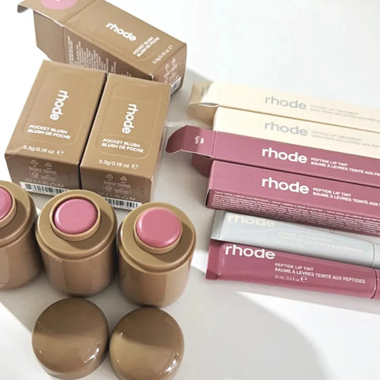 New Yellow Makeup Bubble Bag Lip Color Powder Blusher Essence Water Surface Cream Facial Cleansing Cream Set Women Makeup Box