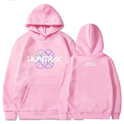 KPop Demon Hunters Huntrix Logo Hoodie Men's Loose Movie Print Hoodie Hot Selling Pattern Autumn/Winter Hoodie Men's Top