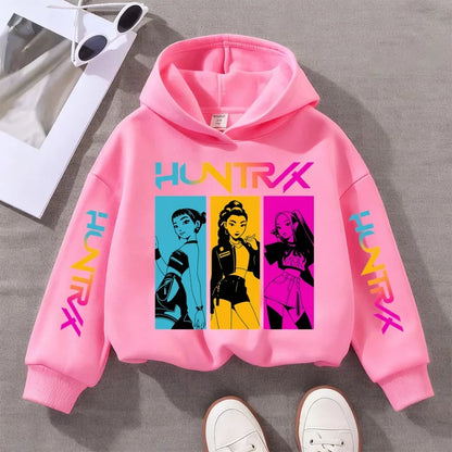 2025 Fall and Winter New Cute Fashion Hoodie KPOP Demon Hunters Children's Sweatshirt Girls' Clothes Girls' Sweatshirt