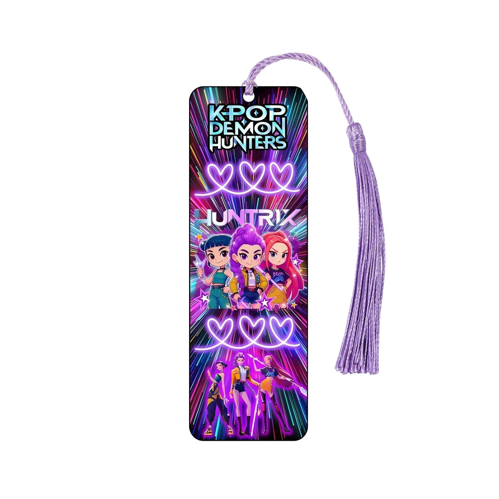 Kpop Demon Hunters Huntrix Cartoon Bookmarks  Anime Cute Stationery for Kpop Fans & Book Lovers, School Supplies Page Markers