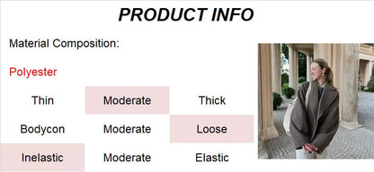 Long Sleeves Short Blazer Jacket Elegant Solid Warm Loose Outwear