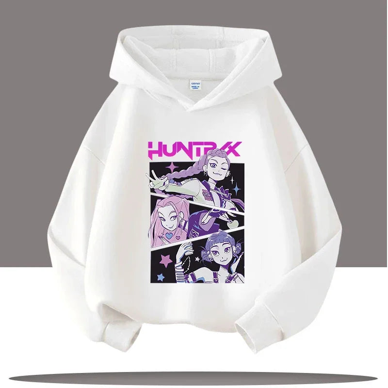 K-pop Demon Hunters Hoodies Boys Girls Long Sleeve Outerwear Saja Boys Print Hooded Coat for Children Fashion Pullover Kids Tops