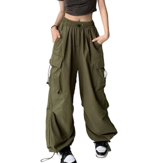 Retro Cargo Pants Women Fashion Streetwear High Waist Thin Casual Sweatpants Harajuku Sports Pants Woman Clothes Trousers Mujer