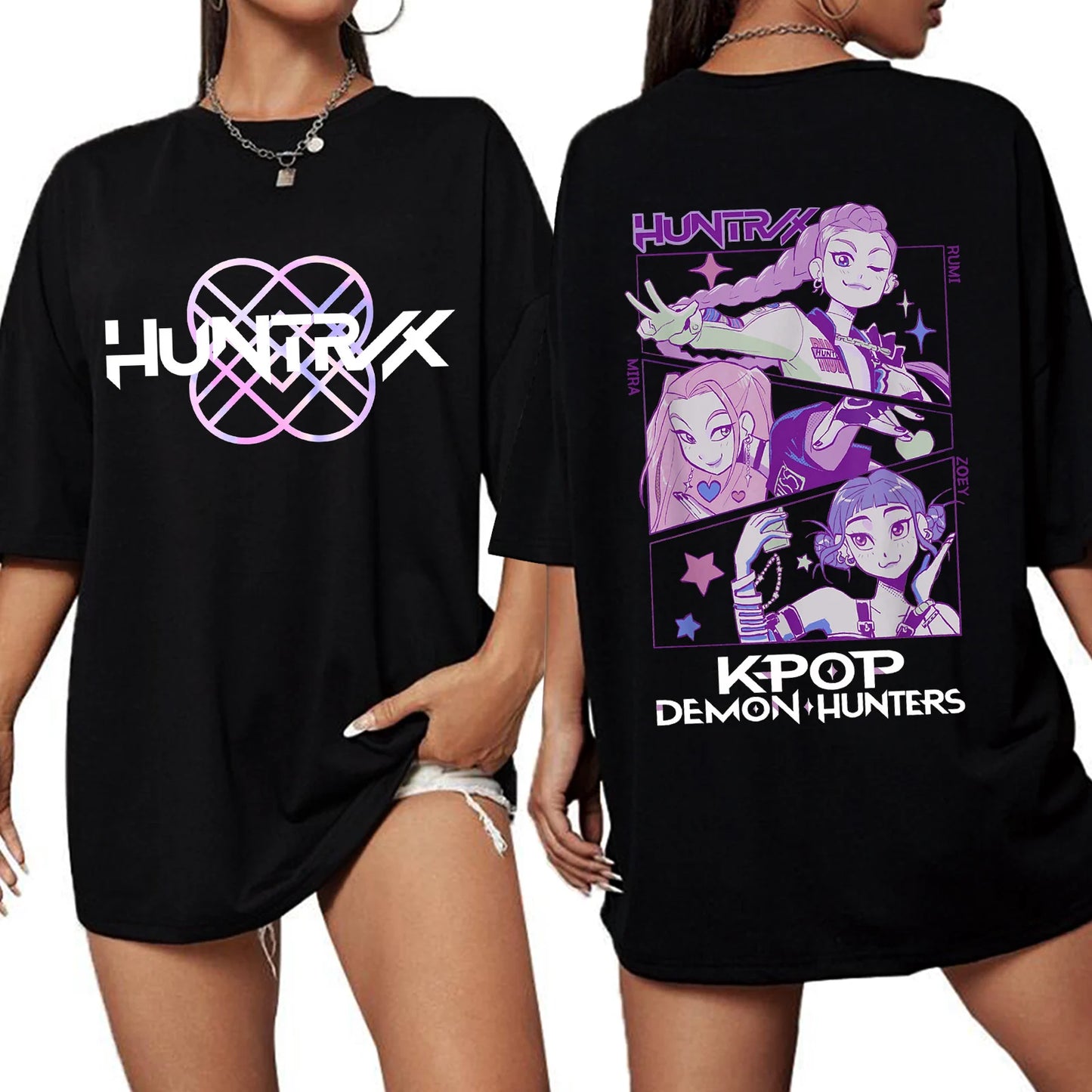 K-Pop Demon Hunters T-shirt Women Oversized O-Neck Short Sleeve Fans Gift