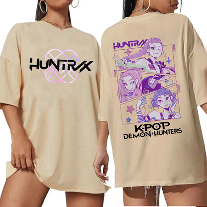 K-Pop Demon Hunters T-shirt Women Oversized O-Neck Short Sleeve Fans Gift