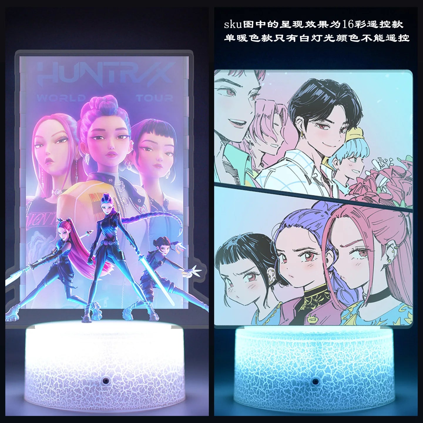 K-POP KPop Demon Hunters Acrylic Movie Remote Control Night Light Cartoon Cute Bedroom Living Room Home Decor Accessories Gifts