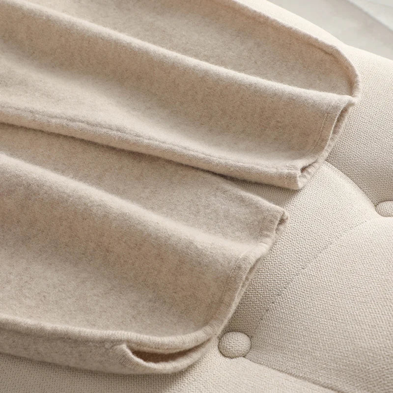 100% Wool Pants For AutumnWinter Warm French Fashion Solid Color Elastic waist pocket knitted Pants