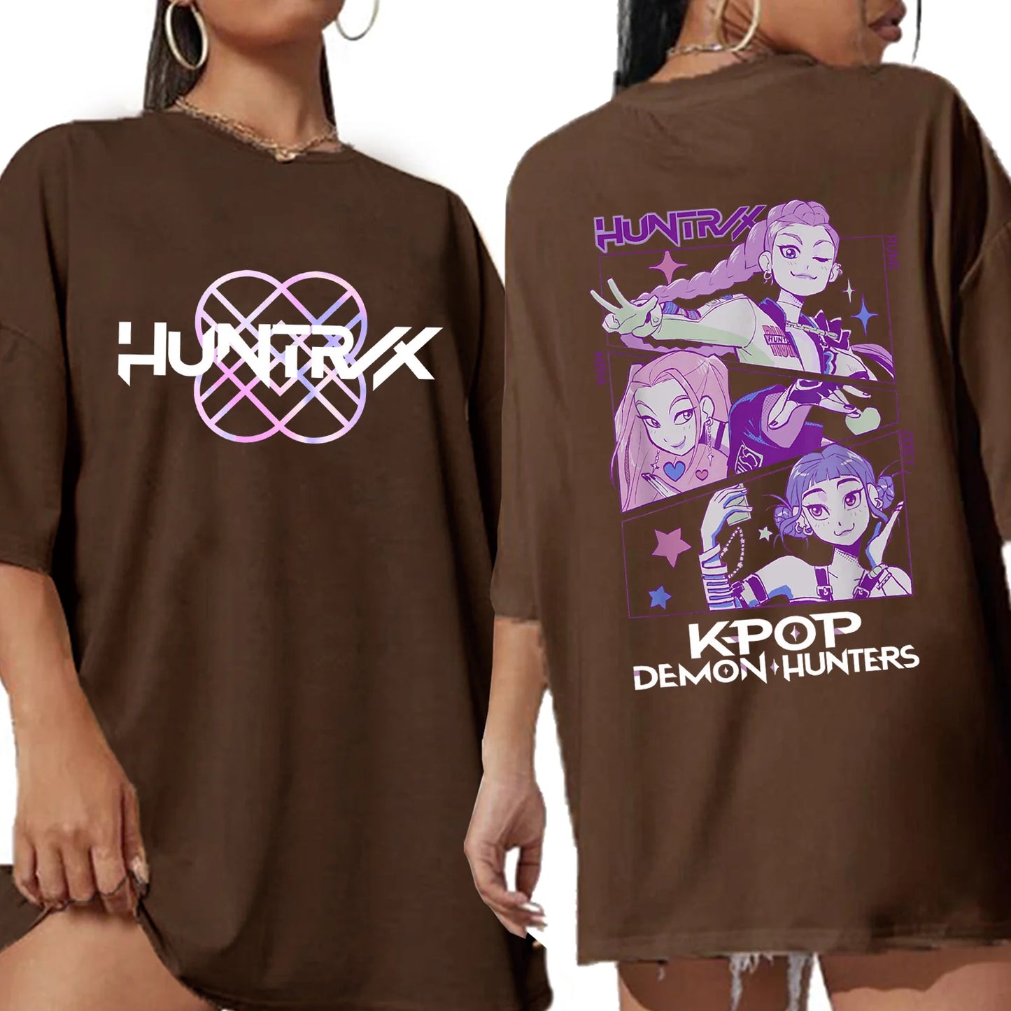 K-Pop Demon Hunters T-shirt Women Oversized O-Neck Short Sleeve Fans Gift