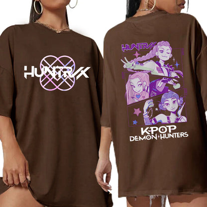 K-Pop Demon Hunters T-shirt Women Oversized O-Neck Short Sleeve Fans Gift