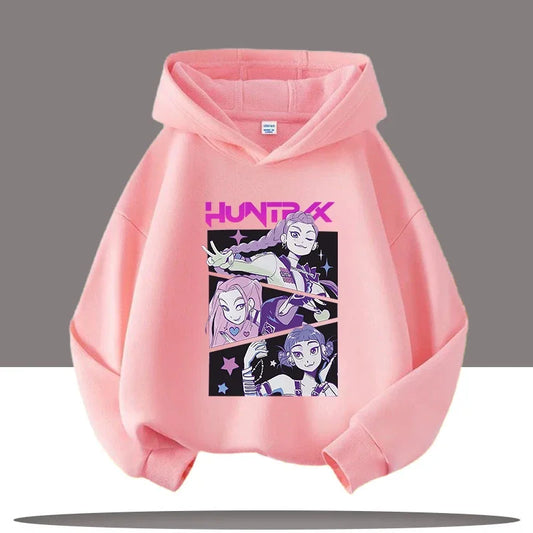 K-pop Demon Hunters Hoodies Boys Girls Long Sleeve Outerwear Saja Boys Print Hooded Coat for Children Fashion Pullover Kids Tops