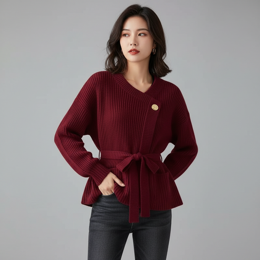 Red Stylish Knit Sweater