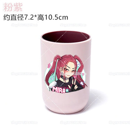 Anime K-pop Demon Hunters Print Bathroom Tumblers Shower Room Products Rumi Mira Zoey Household Merchandises Travel Accessories