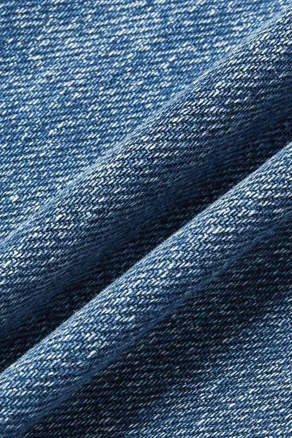 High Waist Wide Leg Jeans Casual Washed Denim Elastic