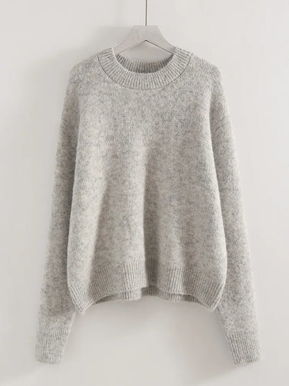 Warm Pullovers O Neck Knitwear Loose Knit Jumpers