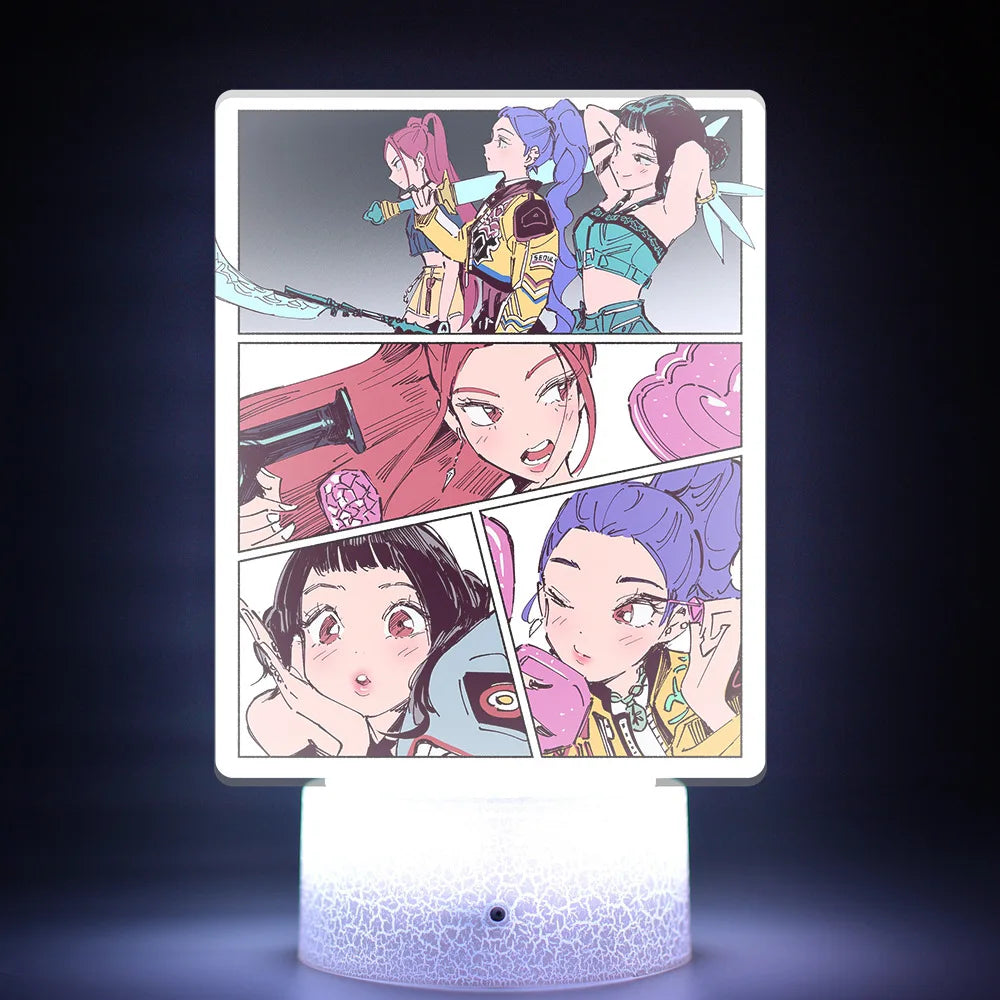 K-POP KPop Demon Hunters Acrylic Movie Remote Control Night Light Cartoon Cute Bedroom Living Room Home Decor Accessories Gifts