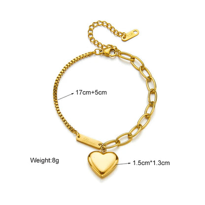 MEYRROYU 316 Stainless Steel Vintage Green Stone Heart Tassel Multilayer Charm Bracelet for Women Wedding Jewelry Beach брелок