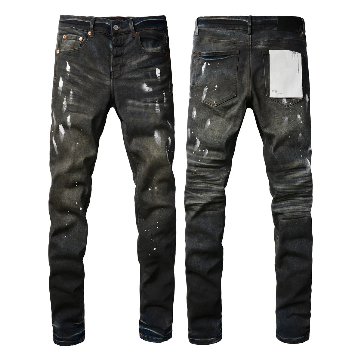 2025 Jeans Man's High Street Blue Ripped Distressed Skinny Jeans Low Rise Denim Trousers Fashion Repair Pants 9003