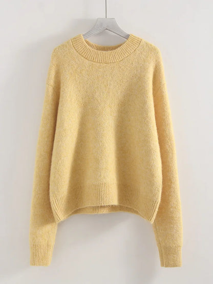 Warm Pullovers O Neck Knitwear Loose Knit Jumpers