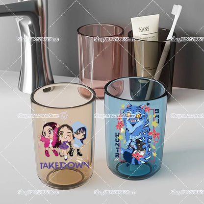 Anime K-pop Demon Hunters Print Bathroom Tumblers Shower Room Products Rumi Mira Zoey Household Merchandises Travel Accessories