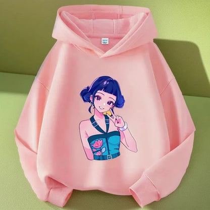 K-pop Demon Hunters Long Sleeve Hoodie for Boys Girls Saja Print Hooded Jacket Children's Fashion Pullover Top Outerwear