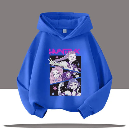 K-pop Demon Hunters Hoodies Boys Girls Long Sleeve Outerwear Saja Boys Print Hooded Coat for Children Fashion Pullover Kids Tops