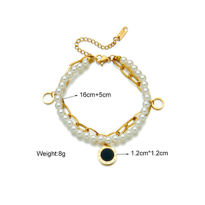 MEYRROYU 316 Stainless Steel Vintage Green Stone Heart Tassel Multilayer Charm Bracelet for Women Wedding Jewelry Beach брелок