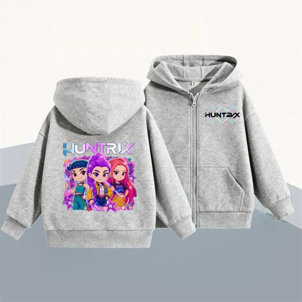 KPop Demon Hunters Hoodies Popular Clothes Long Sleeve Hooded Tops Outerwear New Design Loose Casual Fashion Sweatshirts Coats