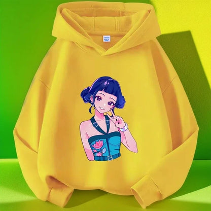 K-pop Demon Hunters Long Sleeve Hoodie for Boys Girls Saja Print Hooded Jacket Children's Fashion Pullover Top Outerwear