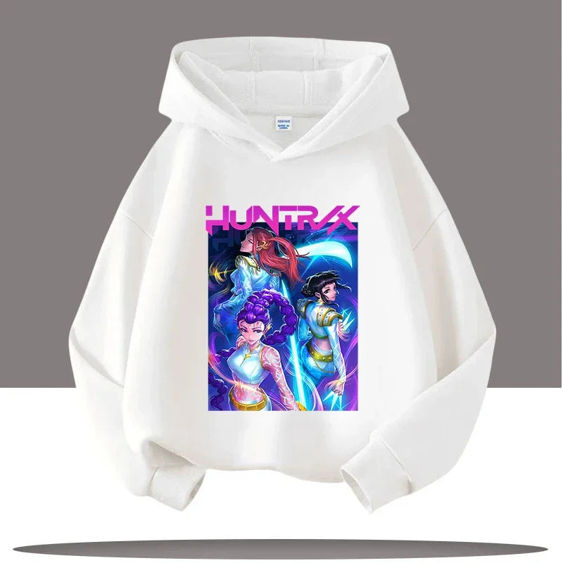 K-pop Demon Hunters Hoodies Boys Girls Long Sleeve Outerwear Saja Boys Print Hooded Coat for Children Fashion Pullover Kids Tops