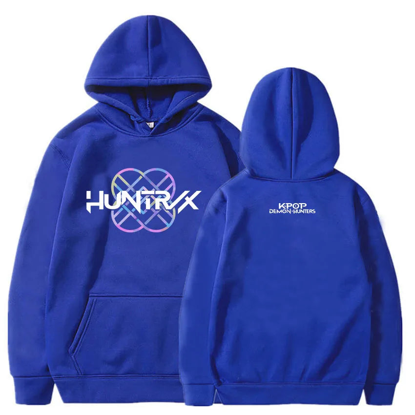 KPop Demon Hunters Huntrix Logo Hoodie Men's Loose Movie Print Hoodie Hot Selling Pattern Autumn/Winter Hoodie Men's Top