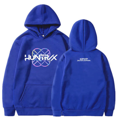 KPop Demon Hunters Huntrix Logo Hoodie Men's Loose Movie Print Hoodie Hot Selling Pattern Autumn/Winter Hoodie Men's Top