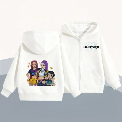 KPop Demon Hunters Hoodies Popular Clothes Long Sleeve Hooded Tops Outerwear New Design Loose Casual Fashion Sweatshirts Coats