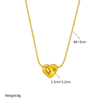 DIEYURO 316L Stainless Steel Heart Eye Square Butterfly Pendant Necklace For Women New Girls Choker Clavicle Chain Jewelry Gifts