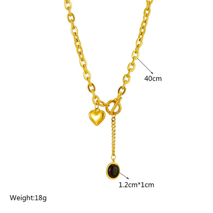 DIEYURO 316L Stainless Steel Heart Eye Square Butterfly Pendant Necklace For Women New Girls Choker Clavicle Chain Jewelry Gifts