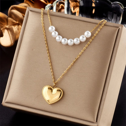 DIEYURO 316L Stainless Steel Heart Eye Square Butterfly Pendant Necklace For Women New Girls Choker Clavicle Chain Jewelry Gifts